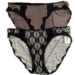 NWT Lot of 2 SOMA Embraceable Lace Bikini Panties / Underwear Sz Large